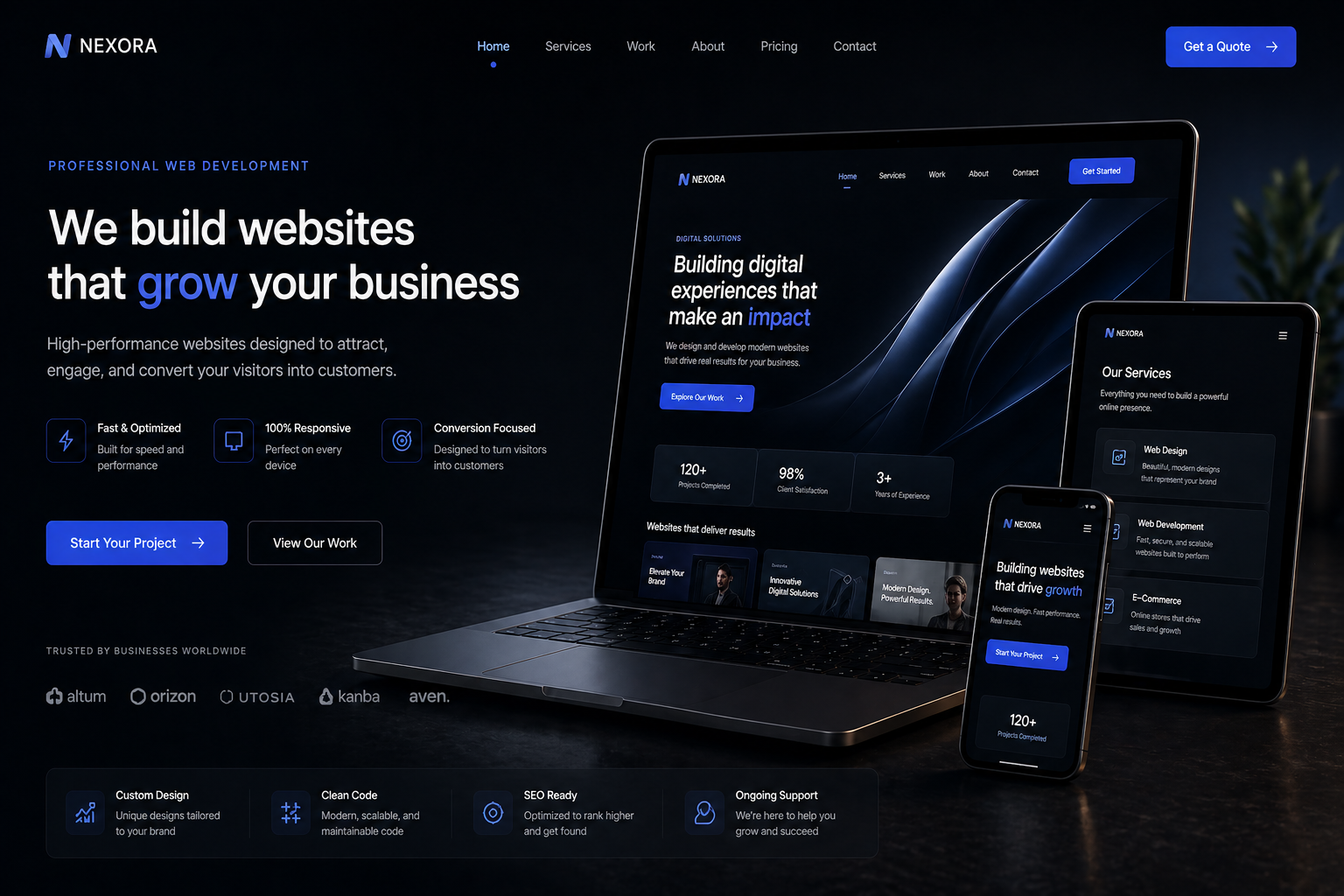 High-converting web design example by Falveta